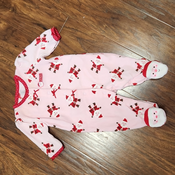 Carter's Baby Girl First Christmas PJs Size 3 Months Fleece Santa Ruffle - Picture 12 of 12
